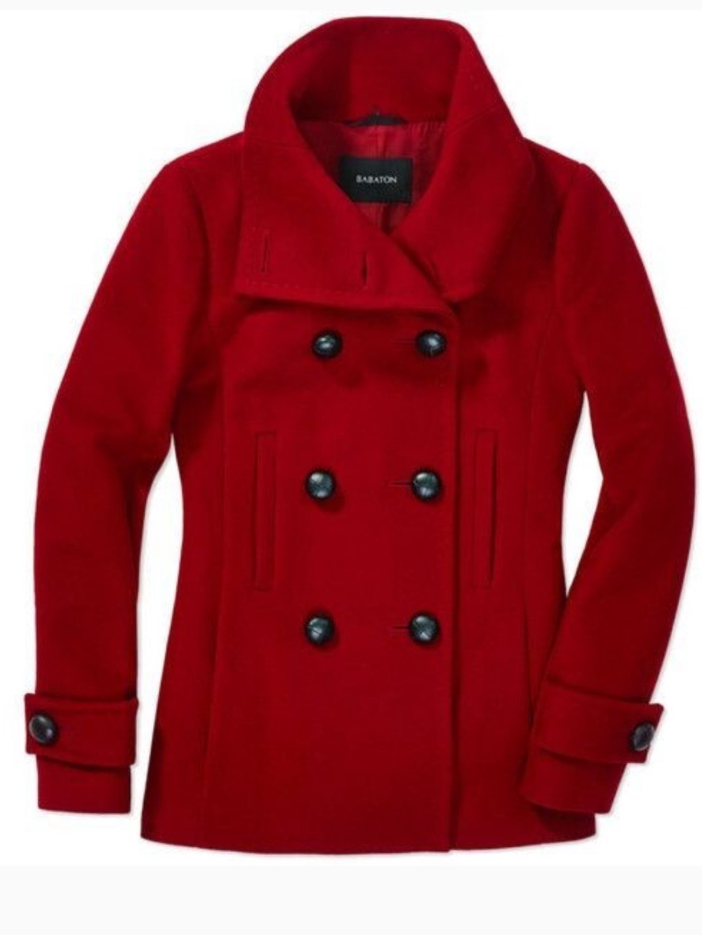 Babaton Women's Red Double-Breasted Wool Coat Aritzia NWOT size Medium